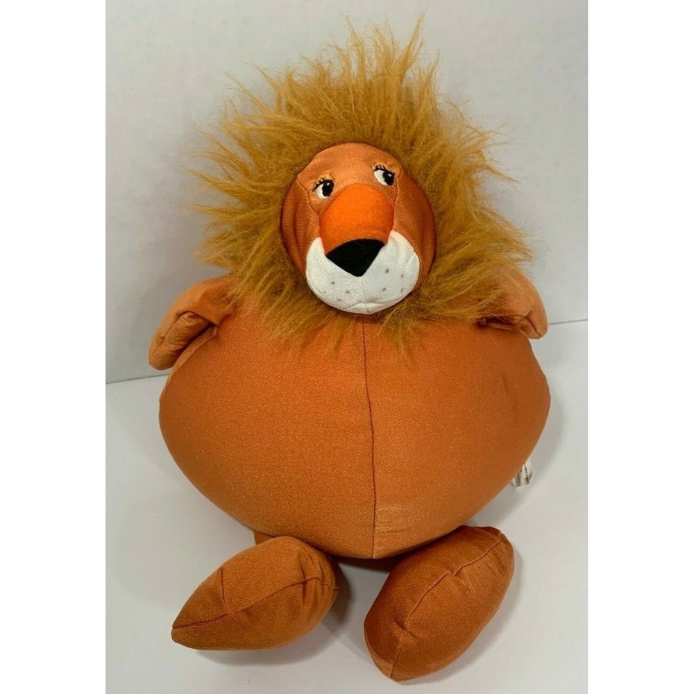 Cali-Ente Lion Plush Microbead Nylon Spandex orange brown round stuffed animal